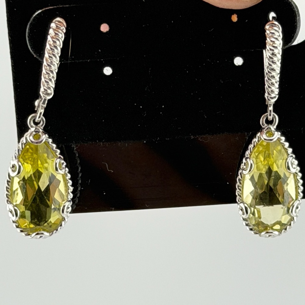 Atelier Yellow Quartz Crystal Drop Earrings 925 Sterling Silver